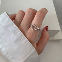 Nihaojewelry Retro Hollow Heart Chain Copper Opening Ring Wholesale Jewelry sku image 2