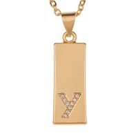 Wholesale Jewelry 26 English Alphabet Pendant Copper Necklace Nihaojewelry sku image 25