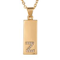 Wholesale Jewelry 26 English Alphabet Pendant Copper Necklace Nihaojewelry sku image 26