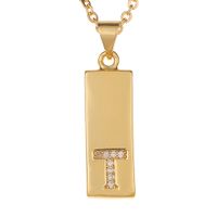 Wholesale Jewelry 26 English Alphabet Pendant Copper Necklace Nihaojewelry sku image 20