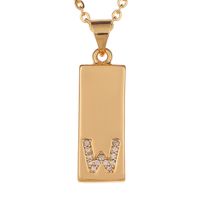 Wholesale Jewelry 26 English Alphabet Pendant Copper Necklace Nihaojewelry sku image 23