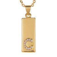 Wholesale Jewelry 26 English Alphabet Pendant Copper Necklace Nihaojewelry sku image 3
