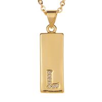 Wholesale Jewelry 26 English Alphabet Pendant Copper Necklace Nihaojewelry sku image 12