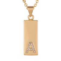 Wholesale Jewelry 26 English Alphabet Pendant Copper Necklace Nihaojewelry sku image 1