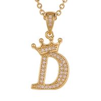 Wholesale Jewelry Crown 26 English Letter Pendant Copper Necklace Nihaojewelry sku image 4