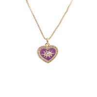 Nihaojewelry Fashion Heart Eye Pendant Necklace Wholesale Jewelry sku image 6