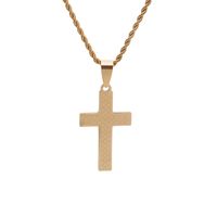 Nihaojewelry Exaggerated Style Twist Chain Heart Cross Pendant Necklace Wholesale Jewelry sku image 4