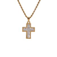 Nihaojewelry Exaggerated Style Twist Chain Heart Cross Pendant Necklace Wholesale Jewelry sku image 6