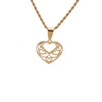 Nihaojewelry Exaggerated Style Twist Chain Heart Cross Pendant Necklace Wholesale Jewelry sku image 9