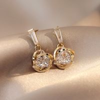 Nihaojewelry Retro Geometric Zircon Drop Earrings Wholesale Jewelry sku image 1
