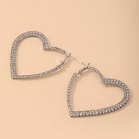 Nihaojewelry Fashion Hollow Heart-shaped Rhinestone Earrings Wholesale Jewelry sku image 1
