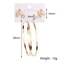 Nihaojewelry Jewelry Wholesale Fashion Simple Circle Butterfly Metal Rhinestone Earrings Set sku image 2