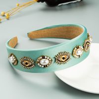 Wholesale Jewelry Baroque Rhinestone Broad-brim Fabric Pearl Headband Nihaojewelry sku image 3