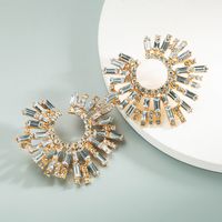 Nihaojewelry Fashion Diamond-studded Sunflower Earrings Wholesale Jewelry sku image 1