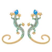 Nihaojewelry Jewelry Wholesale Fashion Color Diamond Lizard Animal Earrings sku image 1