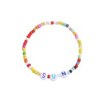 Nihaojewelry Bohemian Style Color Beaded Letter Stretch Bracelet Wholesale Jewelry sku image 5