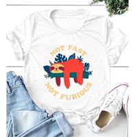 Nihaojewelry Cartoon Sloth English Print Casual Short Sleeve T-shirt Wholesale sku image 16