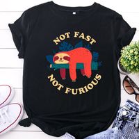 Nihaojewelry Cartoon Sloth English Print Casual T-shirt À Manches Courtes En Gros sku image 10