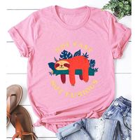 Nihaojewelry Cartoon Sloth English Print Casual Short Sleeve T-shirt Wholesale sku image 22