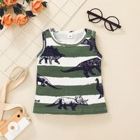 Cross-border Products In Stock New Boys Vest Suit Children's Korean-style Cartoon Dinosaur Clothes Shorts Two-piece Set main image 4