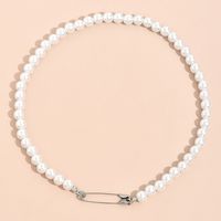 Nihaojewelry Wholesale Jewelry Korean Pearl Pin Short Clavicle Chain sku image 1