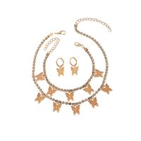 Bijoux En Gros Collier Pendentif Papillon Pour Enfants Boucle D&#39;oreille Bracelet Ensemble De Trois Pièces Nihaojewelry main image 3