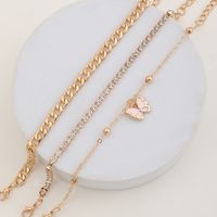 Wholesale Jewelry Children's Pink Butterfly Diamond Pendant Multilayer Bracelet Set Nihaojewelry main image 5