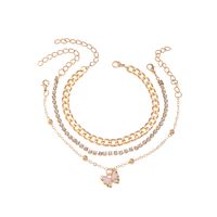 Wholesale Jewelry Children's Pink Butterfly Diamond Pendant Multilayer Bracelet Set Nihaojewelry main image 6