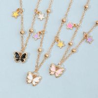 Wholesale Jewelry Dripping Oil Butterfly Children's Necklace Nihaojewelry main image 4