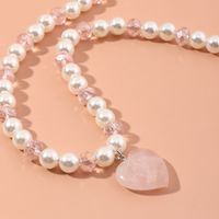 Wholesale Jewelry Children's Pearl Crystal Heart Pendant Necklace Nihaojewelry main image 3
