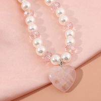 Wholesale Jewelry Children's Pearl Crystal Heart Pendant Necklace Nihaojewelry main image 4