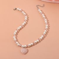 Wholesale Jewelry Children's Pearl Crystal Heart Pendant Necklace Nihaojewelry main image 5