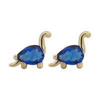 Nihaojewelry Cartoon Small Dinosaur Inlaid Zircon Animal Earrings Wholesale Jewelry main image 5