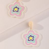 Nihaojewelry Contrast Color Resin Five-pointed Star Earrings Wholesale Jewelry main image 5