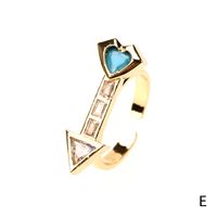 Wholesale Jewelry Zircon Heart Copper Ring Nihaojewelry sku image 4