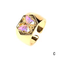 Großhandel Schmuck Schmetterlingsförmiger Offener Kupferring Nihaojewelry sku image 3