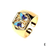 Großhandel Schmuck Schmetterlingsförmiger Offener Kupferring Nihaojewelry sku image 5