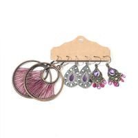 Nihaojewelry Wholesale Jewelry Retro Alloy Long Tassel Earrings Set sku image 3