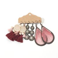 Nihaojewelry Wholesale Jewelry Retro Alloy Long Tassel Earrings Set sku image 6