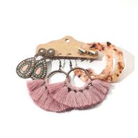 Nihaojewelry Wholesale Jewelry Retro Alloy Long Tassel Earrings Set sku image 7