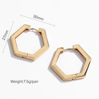 Nihaojewelry Großhandel Schmuck Einfache Kupfer Vergoldete Geometrische Ohrringe sku image 10