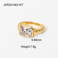 Stainless Steel Zircon Gold Plated sku image 1