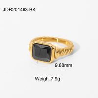 Stainless Steel Zircon Gold Plated sku image 6