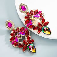 Nihaojewelry Wholesale Jewelry Alloy Colorful Diamond Water Drop Earrings sku image 1