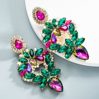Nihaojewelry Wholesale Jewelry Alloy Colorful Diamond Water Drop Earrings sku image 2