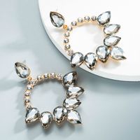 Wholesale Jewelry New Multi-layer Drop-shaped Glass Diamond-studded Earrings Nihaojewelry sku image 2