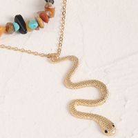 Wholesale Bohemian Natural Gravel Snake-shape Pendant Multilayer Necklace Nihaojewelry main image 5
