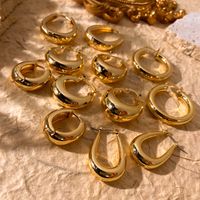 Nihaojewelry Wholesale Jewelry Simple Copper Gold-plated Geometric Earrings main image 5