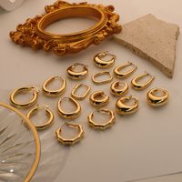 Nihaojewelry Großhandel Schmuck Einfache Kupfer Vergoldete Geometrische Ohrringe main image 4