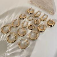Nihaojewelry Großhandel Schmuck Einfache Kupfer Vergoldete Geometrische Ohrringe main image 3